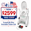 LuxeLift Pro Portable Toilet Lift | Powered Bedside Commode with Bidet & Dryer
